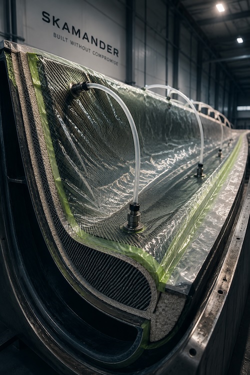Vacuum-infused hull construction